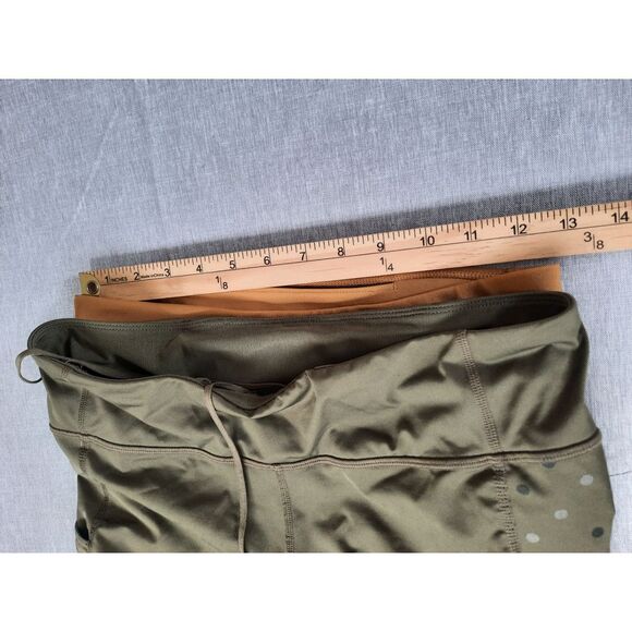 Nike Dri-Fit Women 2 Of Medium Waistband Performances Green/Orange Ankle Pants - Picture 3 of 8